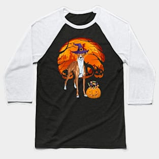 Greyhound pumpkin witch Baseball T-Shirt